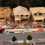 Aerial view of homes under construction in Hercules, California.