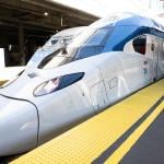 An Amtrak NextGen Acela, an all-new high speed train with a top speed of 160mph that will run between Washington, DC, and Boston, is seen at Union Station in Washington, DC, August 27, 2025. 