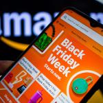 The 'Black Friday Week' banner on the Amazon app displayed on a smartphone.