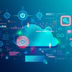 A 3D concept illustration of cloud-native apps and technology software.