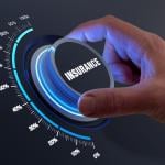 Concept of insurance coverage improvement depicted by a hand turning a knob to a higher insurance percentage.