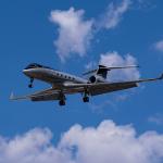 A private Gulfstream G550 N679MS at Harry Reid International Airport in Las Vegas.