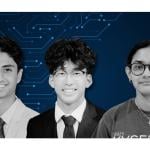 From L-R: Arnav Hingorani, a junior from Desert Mountain High School in Arizona. Ian Son, a senior at Redondo Union High School in California. Neha Palla, a senior at Paul Laurence Dunbar High School in Kentucky, spoke about generative artificial intelligence.