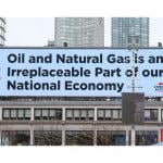 Advertisement sign by Action Canada about the Oil and Natural Gas Industry.