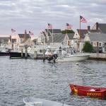 A view of homes by the Nantucket Harbor in Massachusetts.