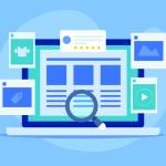 A vector illustration showing content strategy graphics for social media marketing.