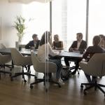 A business team having a meeting.