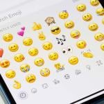 The emoji options in an iPhone keyboard.