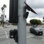 Automated License Plate Readers (ALPRs) placed at the intersection of Washington Boulevard and La Cienega Boulevard in Culver City, California.