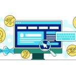 A vector illustration of a monitor with web accessibility graphics.