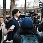 Japanese interpreter, Ippei Mizuhara, leaves the Ronald Reagan Federal Building and Courthouse in Santa Ana, California, on February 6, 2025.