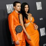 Timothée Chalamet and Kylie Jenner during the Los Angeles premiere of 'Marty Supreme' on December 8, 2025 in Beverly Hills, California.