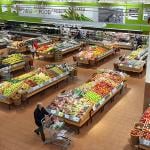 Top view of a large supermarket.