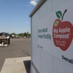 Signage at a facility on New York City’s Staten Island where food and yard waste is turned into compost, preventing it from becoming a source of methane.
