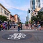 The Gaslamp Quarter neighborhood in San Diego, California.