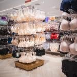 The women's lingerie department in a shopping mall.