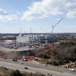 An aerial view of a data center under construction in Ashburn, Virginia.