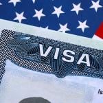 The border of a US visa vignette.