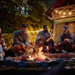 A group of friends around a campfire.
