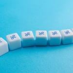 A chain of blocks with the percentage symbol.