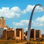 Gateway Arch in St. Louis, Missouri.