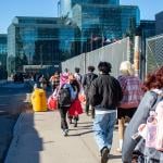 People lining up for Day 1 of a 3-day anime convention in New York City.