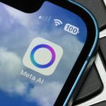 A Meta app icon on a smartphone.