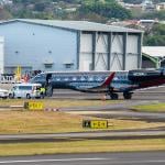 Former NBA Player Michael Jordan onboarding his custom plane N236MJ at Juan Santamaria International Airport in Costa Rica.