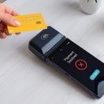 A contactless credit card payment declined on a POS terminal.