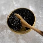 A spoonful of luxurious black caviar.