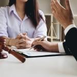 A female entrepreneur consulting with a lawyer.