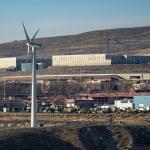 NSA data facility in Bluffdale on Wednesday, Feb 4, 2026. A wind turbine is in front.