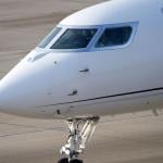 Elon Musk's Gulfstream private jet at the Swiss Zürich Airport in Switzerland.