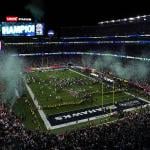 Confetti fills the stadium after the Seattle Seahawks win Super Bowl LX against the New England Patriots at Levi's Stadium on February 8, 2026 in Santa Clara, California.