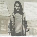 Collage art of a young woman surrounded with pregnancy and planned parenthood concept illustrations.