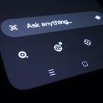 Close up image of Perplexity app's prompt screen.