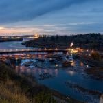 A beautiful view of the Great Falls in Montana during twilight.