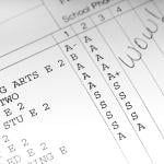 A school report card showing straight A's.
