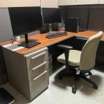 An empty office cubicle.