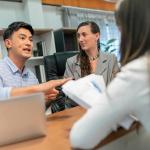 A client in disagreement with a business agent.