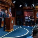 Senate Majority Whip John Barrasso (R-WY) speaks at a press conference on March 21, 2026 in Washington, DC.