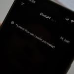 ChatGPT's starting dialogue displayed on a smartphone.