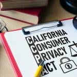 California Consumer Privacy Act on a paper with other legal materials. 