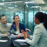 A couple having a consultation with a finance professional.