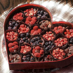Artisan chocolates in a heart box set.
