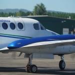 An air ambulance plane in a runway.