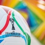 A 2026 World Cup soccer ball in the outdoors. 