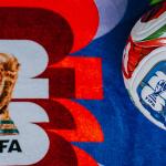 The World Cup 2026 branding for USA, Mexico, and Canada and the Adidas Trionda ball both in a FIFA-themed background.