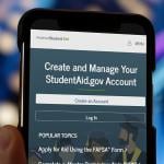 Interface of the Federal Student Aid app displayed on a smartphone.