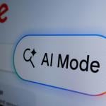 A close-up view of the AI Mode button from Google's search bar displayed on the screen.